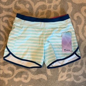Ivivva White & Teal Relay Racer Shorts size 14 NWT